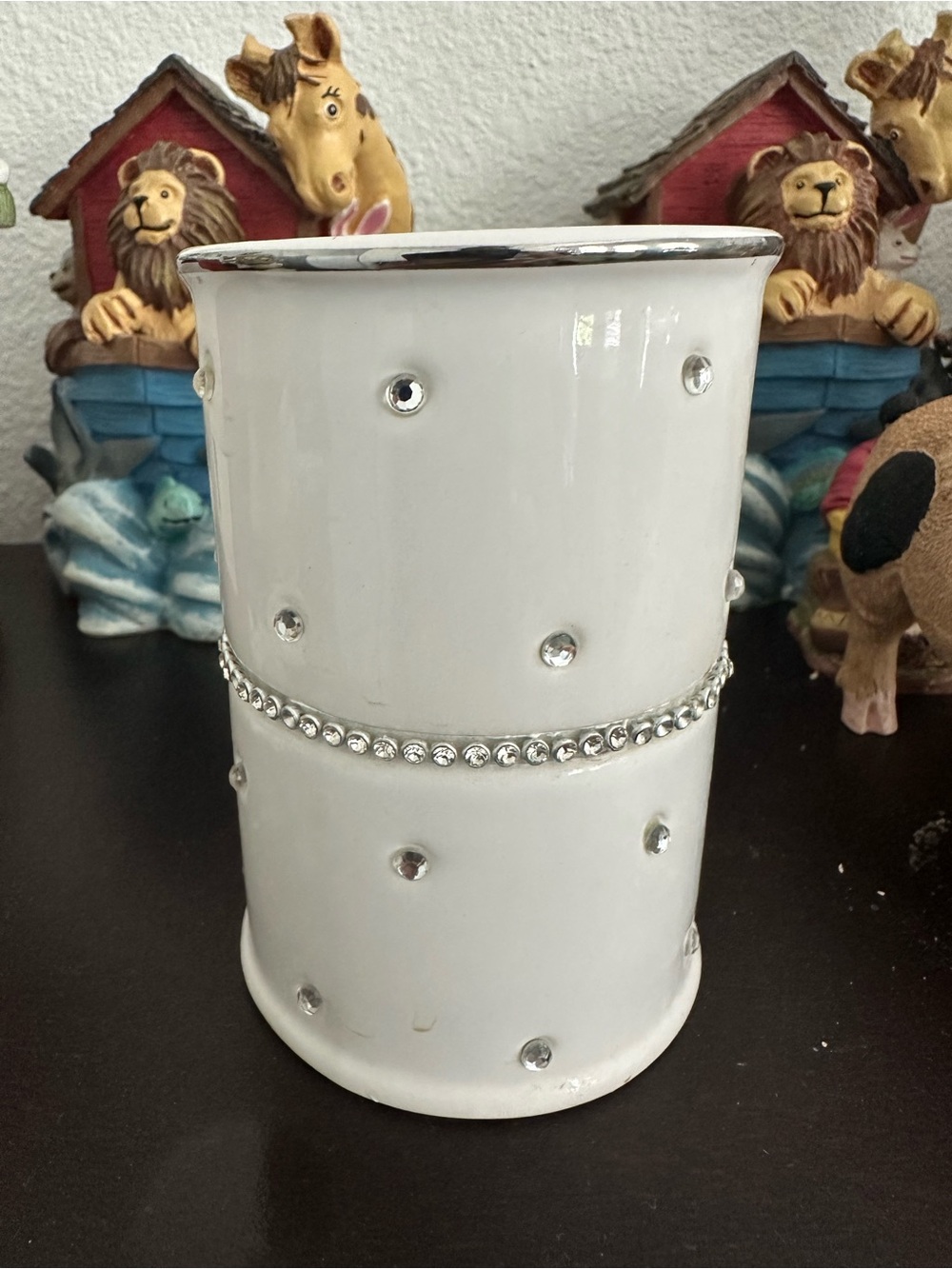 Glam White Rhinestone Bathroom Accessory 💎✨